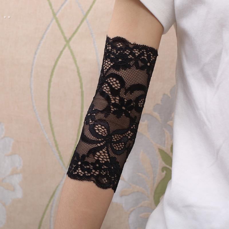 遮阳蕾丝防晒护肘手套女夏季护手臂套护腕胳膊遮挡纹身疤痕练瑜伽