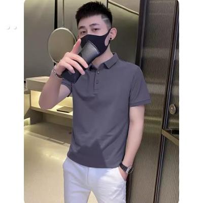 翻领短袖polo衫男潮牌夏季t恤韩版修身潮流2024新款休闲体恤上衣