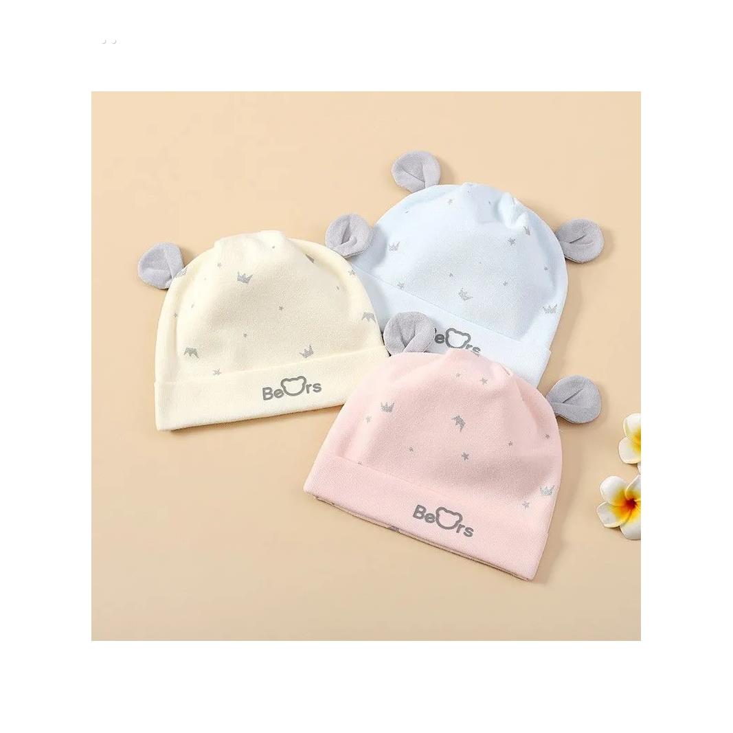 A类宝宝0-3个月新生婴儿帽子春秋款纯棉双层夏季胎帽囟门帽套头帽