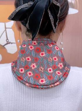 德绒带兜护颈椎护脖子小围脖女空调房防寒护颈脖套可放暖宝宝加热