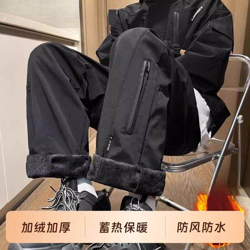 防风防水三合一冲锋裤男款美式加绒加厚防寒保暖滑雪工装裤子秋冬