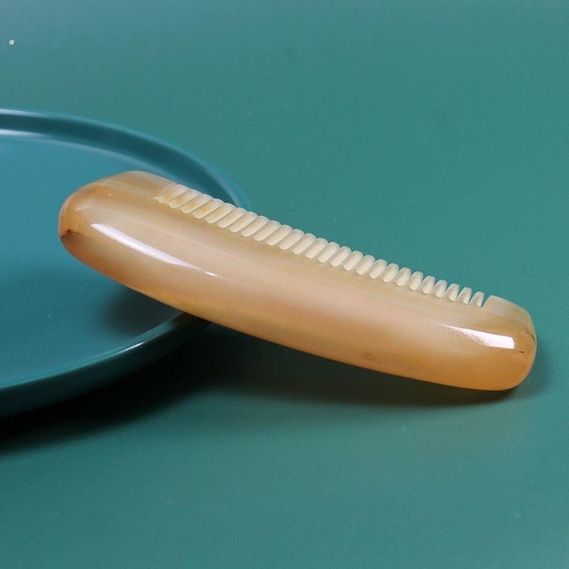 谭木老角匠黄牛角梳子牦牛角加厚可携式专用女梳密齿按摩梳刻字长