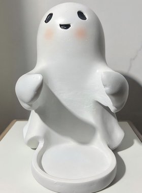 万圣节跨境可爱白色幽灵树脂工艺品酒架红酒摆件家庭摆件毕业礼品