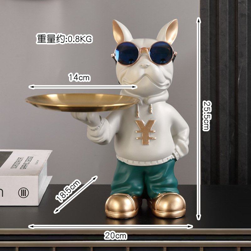 法斗钥匙收纳托盘摆件玄关鞋柜口罩手表挂钩架电视柜跨境热销摆件,收纳整理,钥匙收纳盒,淘宝优惠券,粉丝福利购,淘宝优惠卷