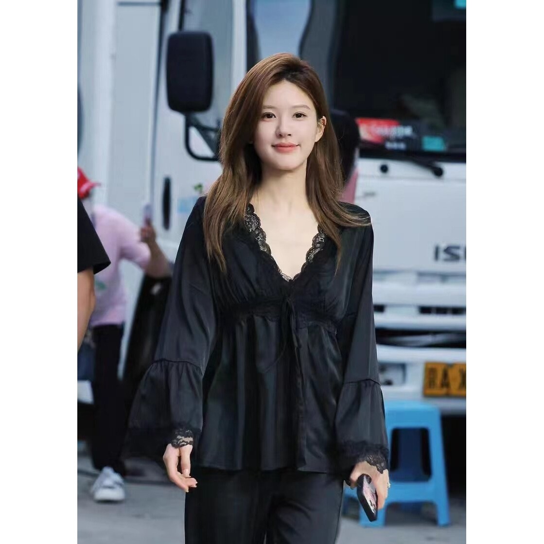 Yase【半熟恋人】露丝同款高级感法式带胸垫三件套睡衣冰丝套装,女装/女士精品,蕾丝衫/雪纺衫,淘宝优惠券,粉丝福利购,淘宝优惠卷