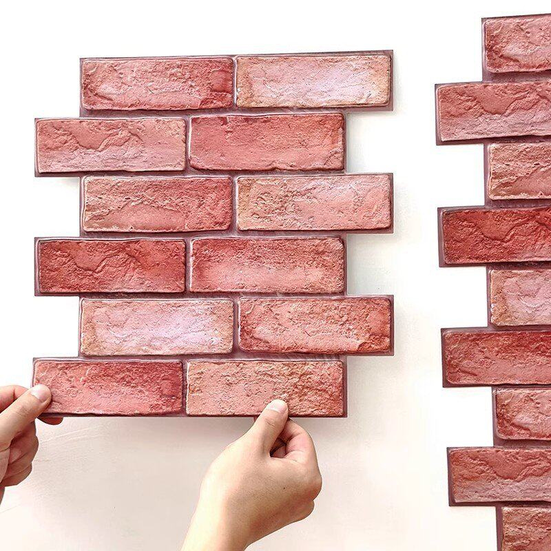 墙贴自粘复古仿墙砖加厚防水防潮3D立体客厅背景墙装饰墙纸自粘