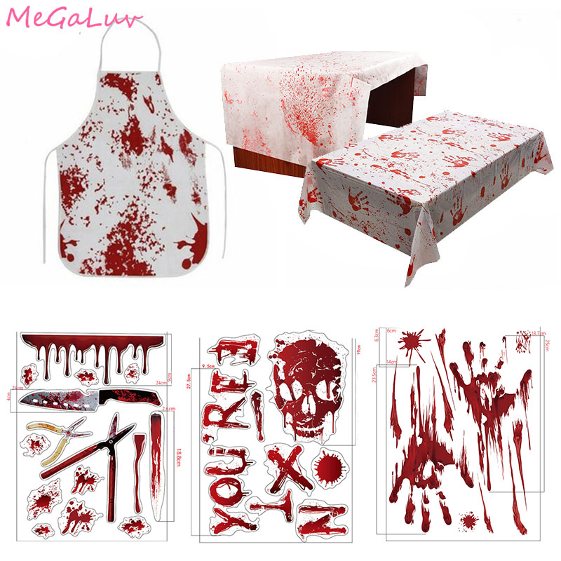 速发Halloween Decoration DIY Footprint Blood Wall Stickers B