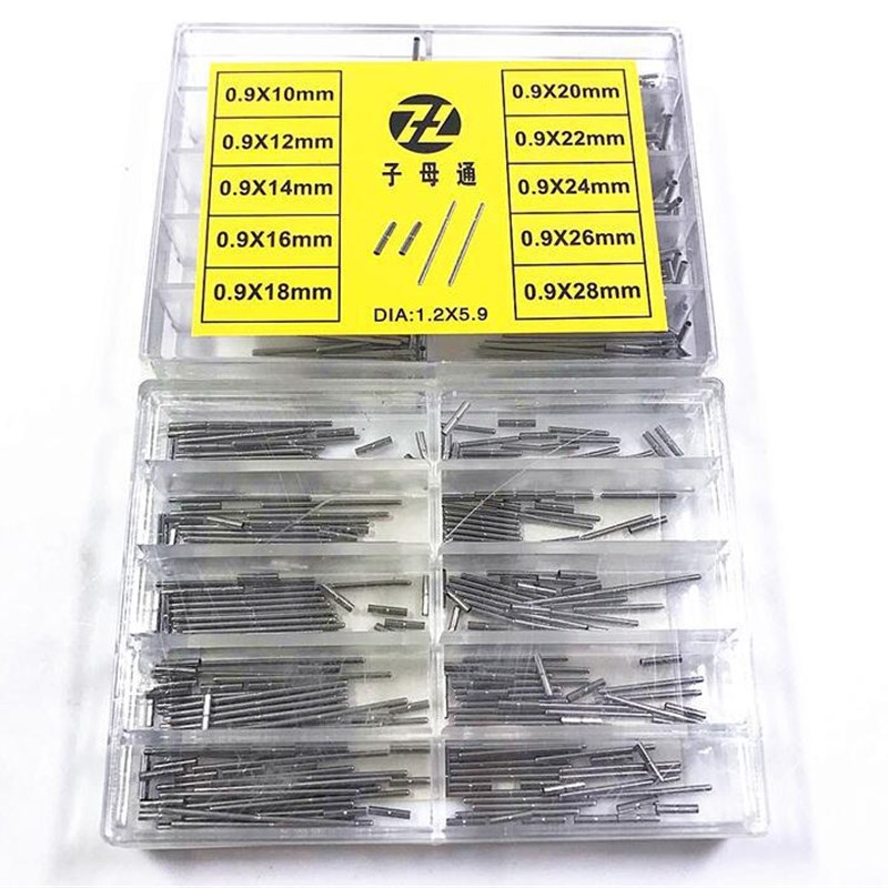 手表配件 盒装子母通 各个尺寸表链连接轴 修表盒装工具 1.2mm粗