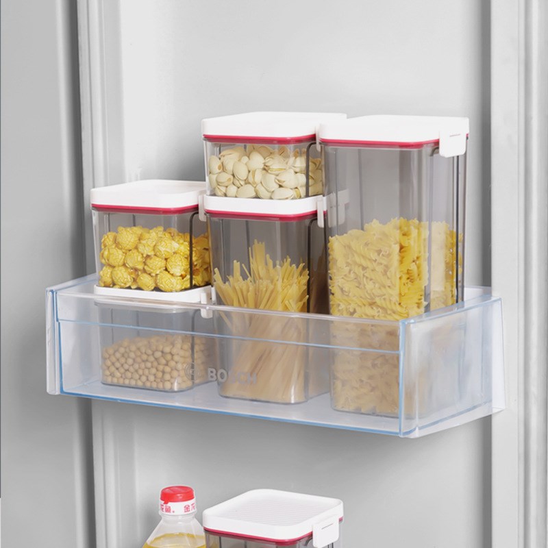 家用厨房卡扣式密封罐防潮防尘面条干货储存罐茶叶罐子冰箱保鲜盒