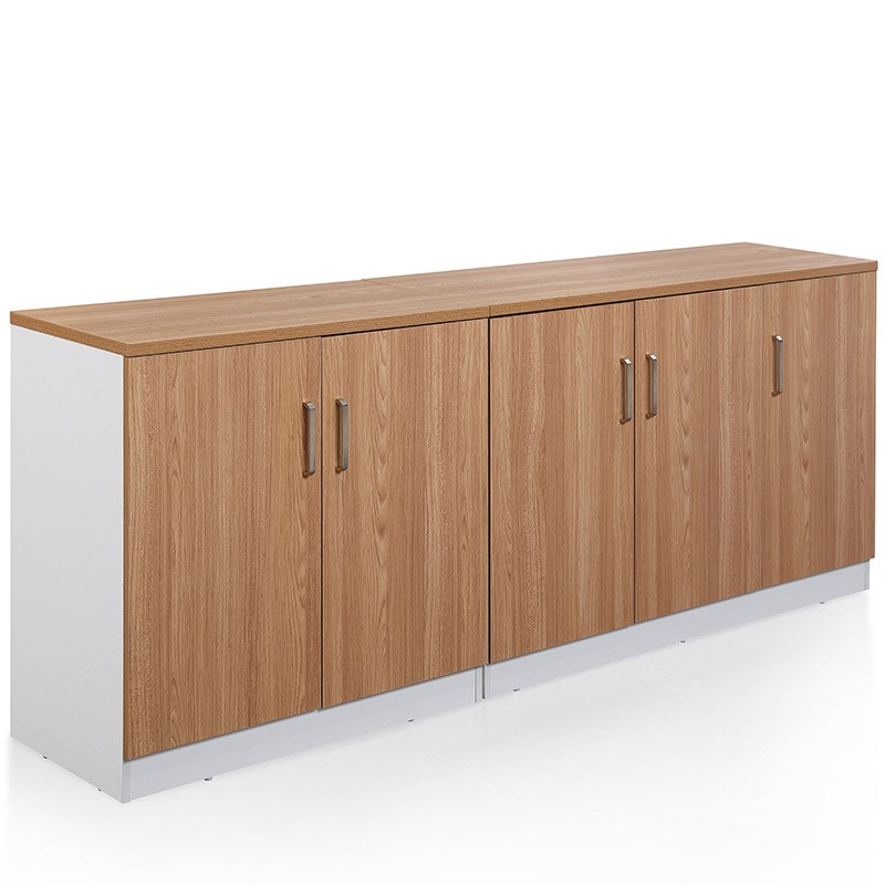 公司简易办公室储物办公文件柜 写字楼带门落地木质隔断资料矮柜