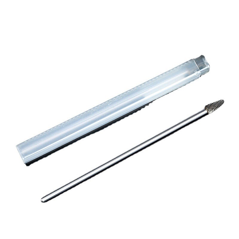 F型双槽加长柄硬质合金旋转锉钨钢铣刀打磨头木工金属雕刻6mm 双