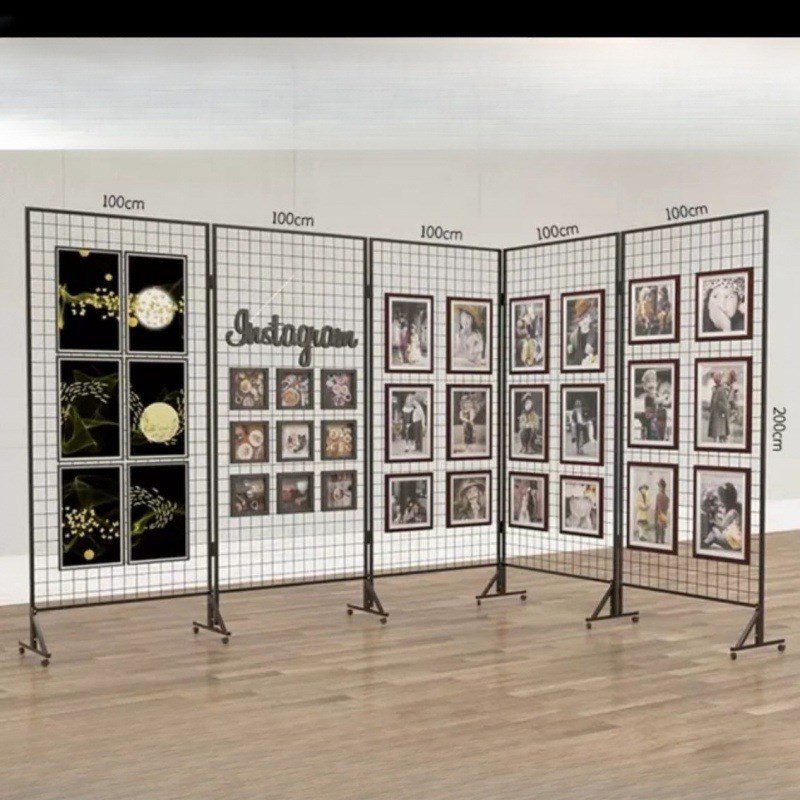 幼儿园作品展示架折叠网格展示架画展画室移动展览架户外美术展示