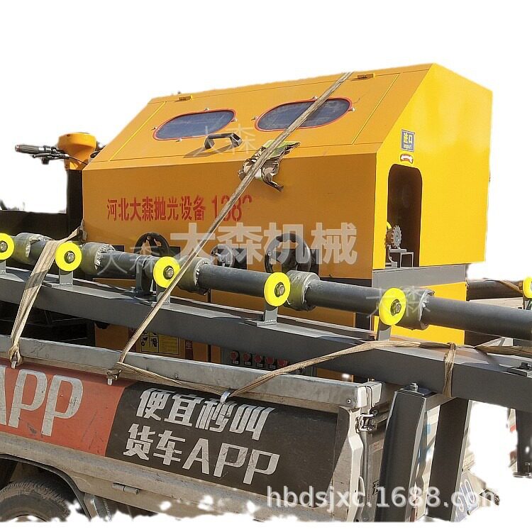 立式双组棉布轮钢管圆管抛光机 两工位外圆抛光机厂家 铝管抛光机