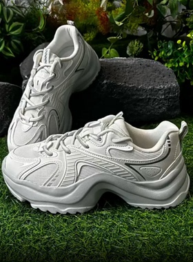 特步慕星TD休闲鞋女鞋2026春季厚底增高老爹鞋运动鞋974118320014