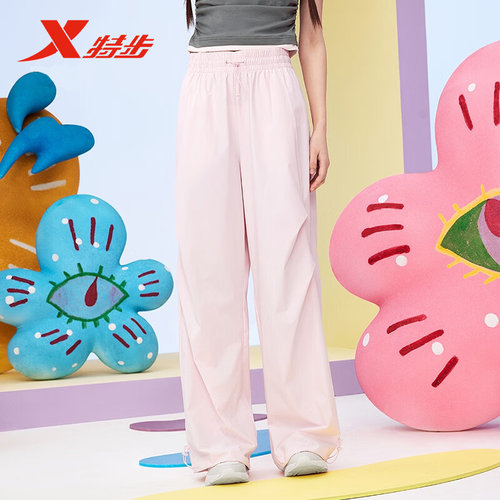 特步运动阔腿裤女2025夏季新款