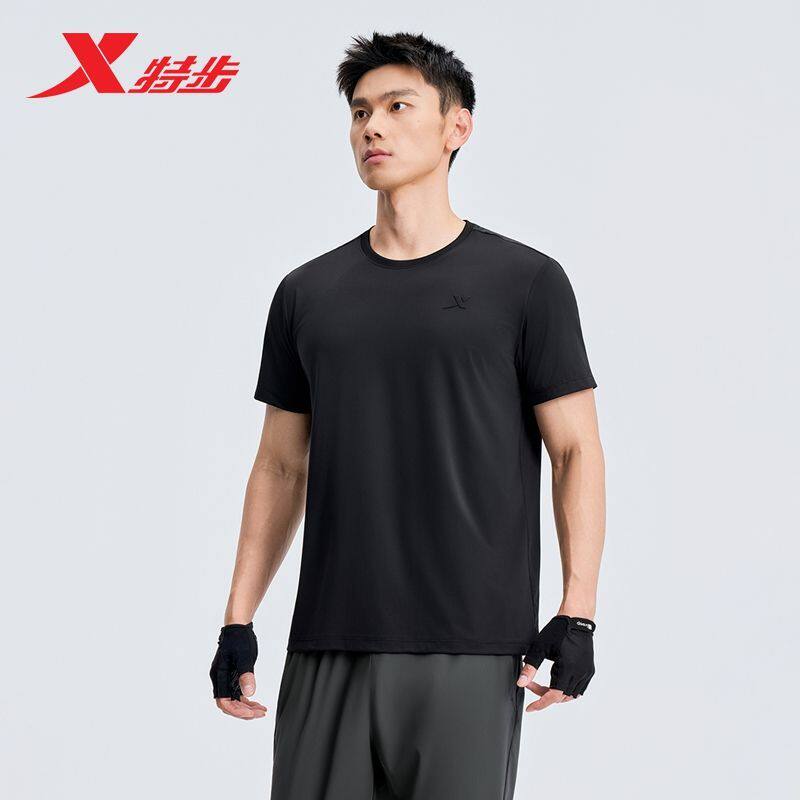 特步高密冰丝抗UV短袖针织衫2026夏季新凉爽圆领短T974229010233