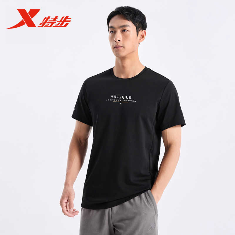特步男子短袖针织衫2024夏季新款圆领运动休闲T恤976329010550图片