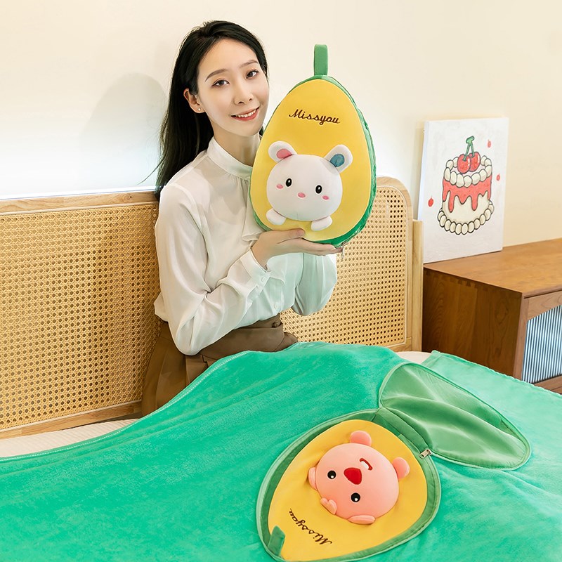 卡通汽车折叠抱枕被子两用办公室午睡小枕头车载靠枕Y毯子二合一