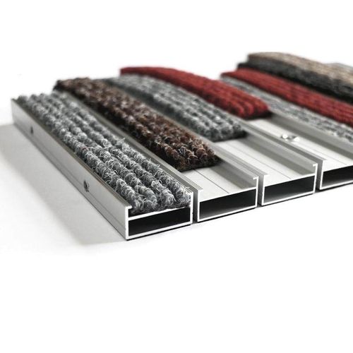 直铺平铺式嵌入式铝合金地垫条纹地毯更换条毯面替换条宽度可定制