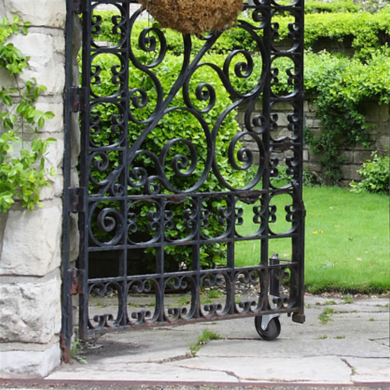 万向轮轮子4/5寸大门u窗喷塑黑色轨道轮金属滑轮门轮脚轮