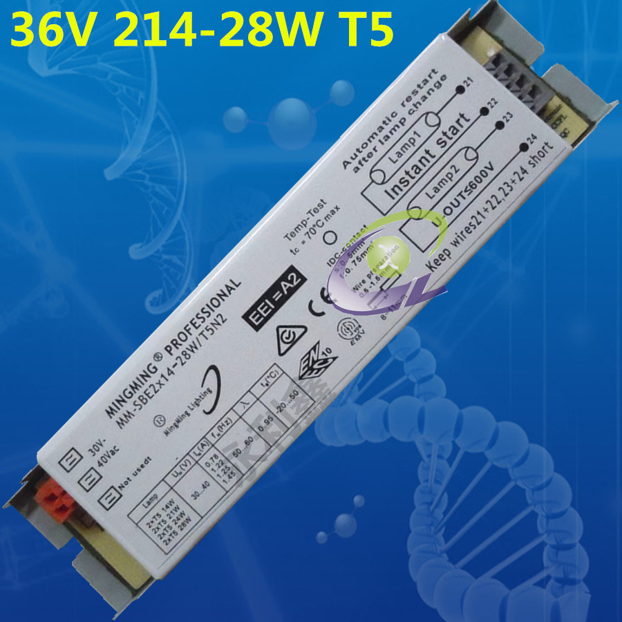 DC AC 36V2*14W21W24W28W 一拖二电子镇流器