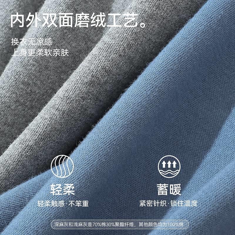 保暖内衣男款套装纯棉毛衫打底中老年人线衣线裤爸爸秋衣秋裤冬季