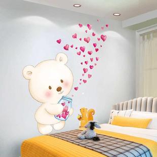 饰贴纸墙壁纸 墙纸自粘卧室床头温馨卡通墙贴画儿童房间布置墙面装