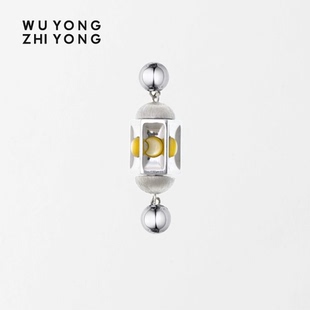 无用之用「限时月亮」925银天然黄贝月亮转运珠双边符号件