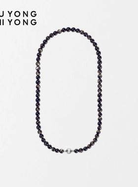 无用之用天然金曜石圆珠项链
