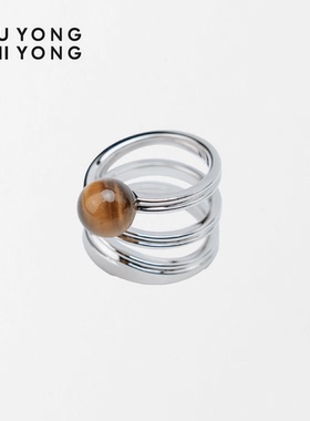无用之用天然虎眼石丝带缠绕戒指