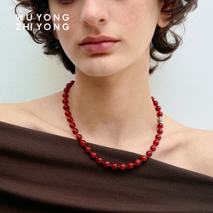 无用之用「新年款」天然石榴石手链红玛瑙本命年项链红色项链礼物