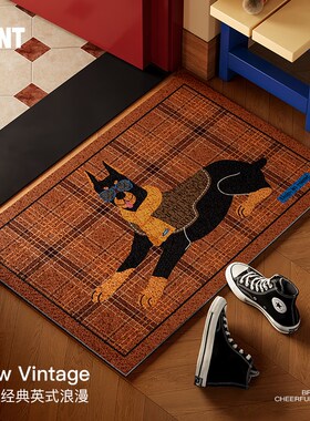 克利弗红色新年丝圈地垫蹭土耐脏门口防滑垫高级感可擦.洗入户门