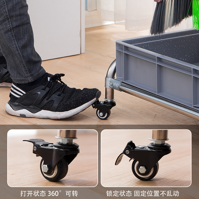 落地式墩布置物挂钩架收纳不锈钢免打孔H拖把架扫把卫生间整理工