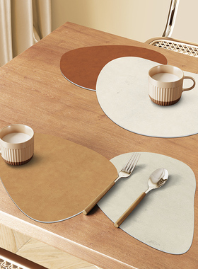 拼色餐垫防水防油免洗餐桌垫异形pvcG皮革防烫隔热垫西餐桌垫碗垫