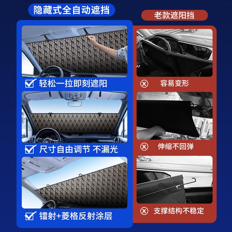 长安CS75plus深蓝逸动UNIV/T汽车遮阳帘自动伸缩W防晒隔热遮阳挡