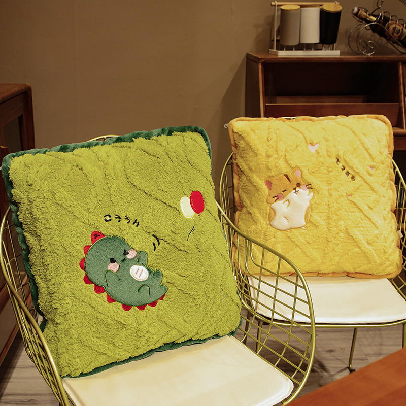 抱枕被子两用毯子二合一办公室午睡枕头车载汽车沙U发靠枕折叠加