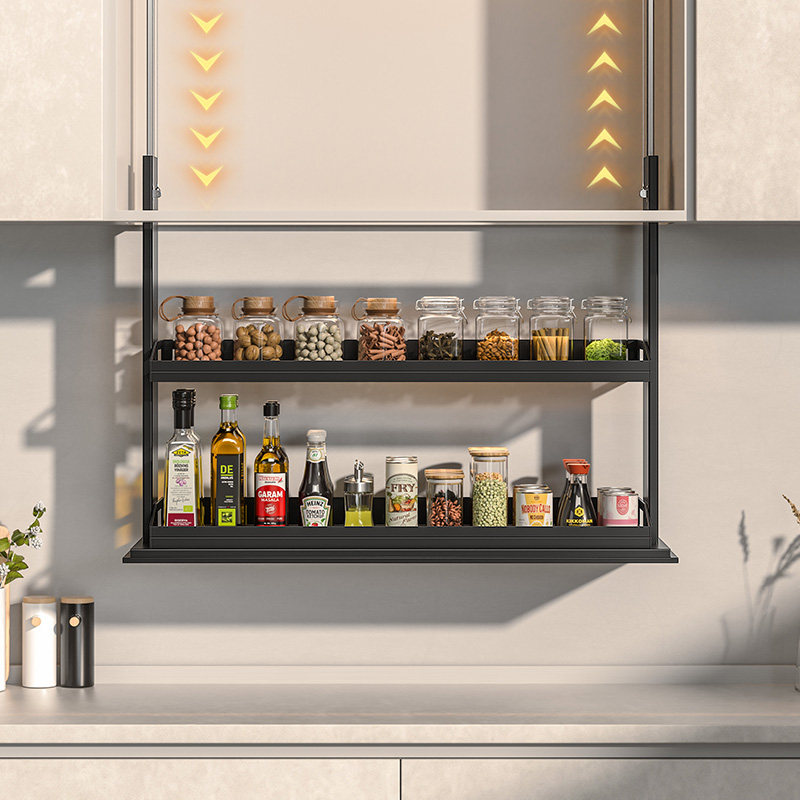 厨房垂直电动吊柜升降拉篮智能语音触摸下拉式调味自动拉篮多功能,家装主材,智能拉篮,淘宝优惠券,粉丝福利购,淘宝优惠卷