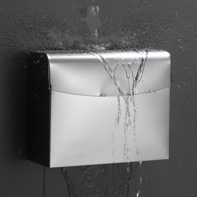 卫生间带磁不锈钢盒厕所草纸盒浴室壁挂式厕纸盒擦手纸架手纸架子