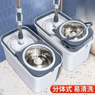 加厚懒人免手洗拖把旋转甩干拖把桶带轮清洁专用擦地套装便携墩布