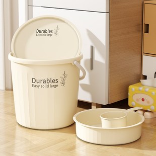 水桶带盖家用储水用大号塑料桶耐用加厚提水桶学生宿舍用桶盆套装