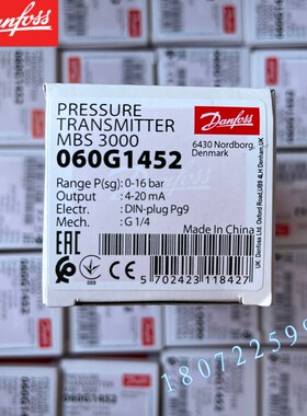 060G1452压力传感器   MBS 3000-2211-A1AB04-0 0-16bar 060G1452