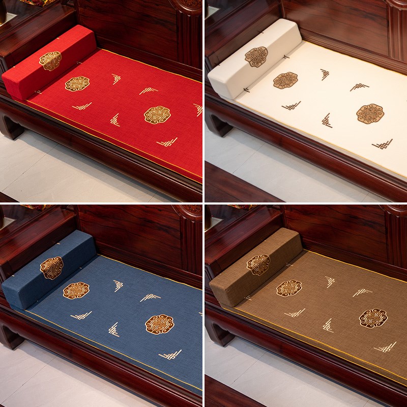 红木沙发坐垫中式乳胶垫实木家具罗汉床垫五件Q套加厚海绵防滑定