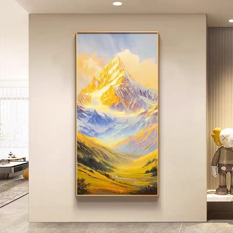 金山画靠山图灯画玄关装饰画轻奢入户走廊过道挂画led发光画壁画,家居饰品,现代装饰画,淘宝优惠券,粉丝福利购,淘宝优惠卷