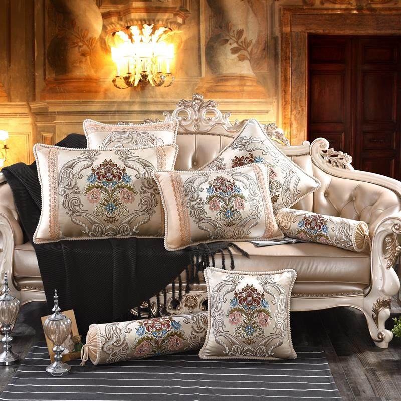 欧式靠垫长方形50607080客厅皮沙发靠背抱枕家用布艺套子含芯大号,居家布艺,靠垫/抱枕,淘宝优惠券,粉丝福利购,淘宝优惠卷