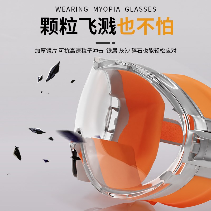 护目镜劳保c防飞溅防灰尘不起雾防风防尘防护骑行眼镜风镜可戴眼