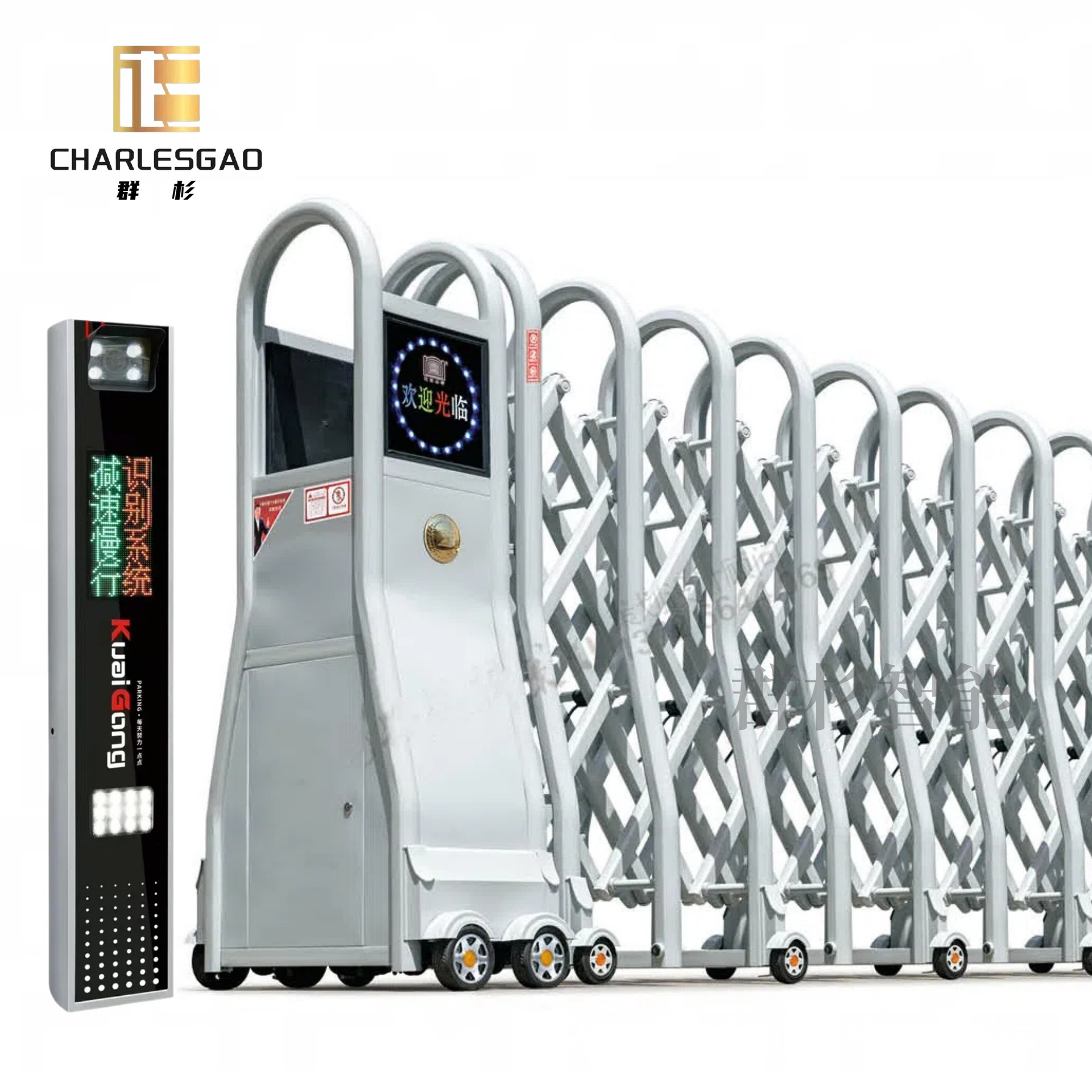 电动伸缩门不锈钢平移悬浮门学校公司遥控自动门工地封板伸缩大门