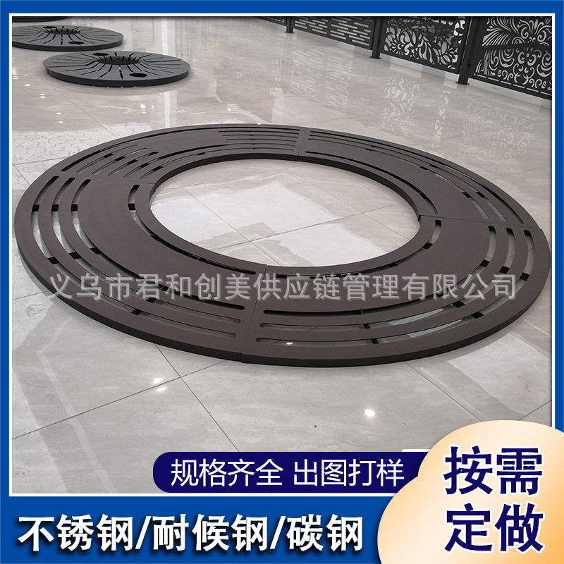 钢板树篦子市政园林护树板树坑美化树围子道路树板盖图片