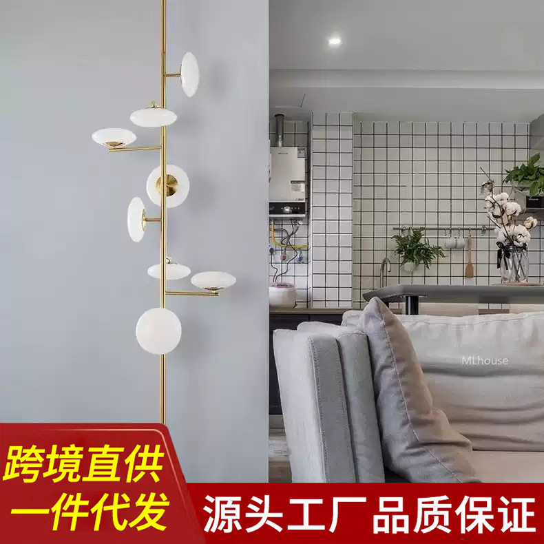 后现代北欧玻璃客厅沙发旁落地灯轻奢个性书房工作室办公桌落地灯