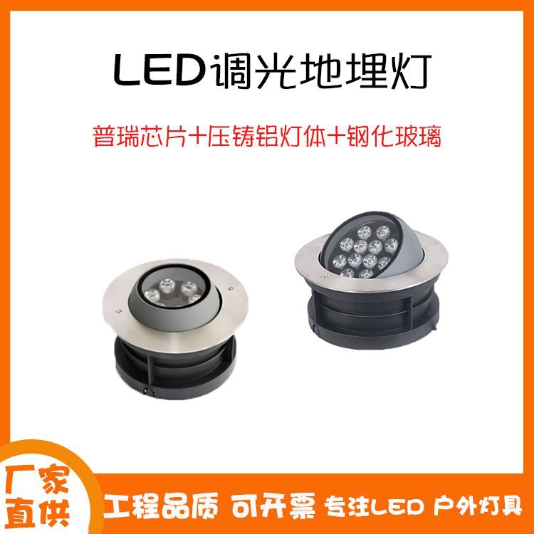 led可调角度地埋灯6W12W偏光地埋灯照树灯歪头牛眼雕塑埋地灯