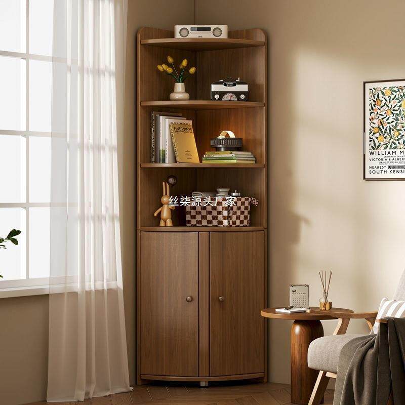 中式转角柜墙角三角形置物架客厅柜子储物卧室角落拐角收纳边